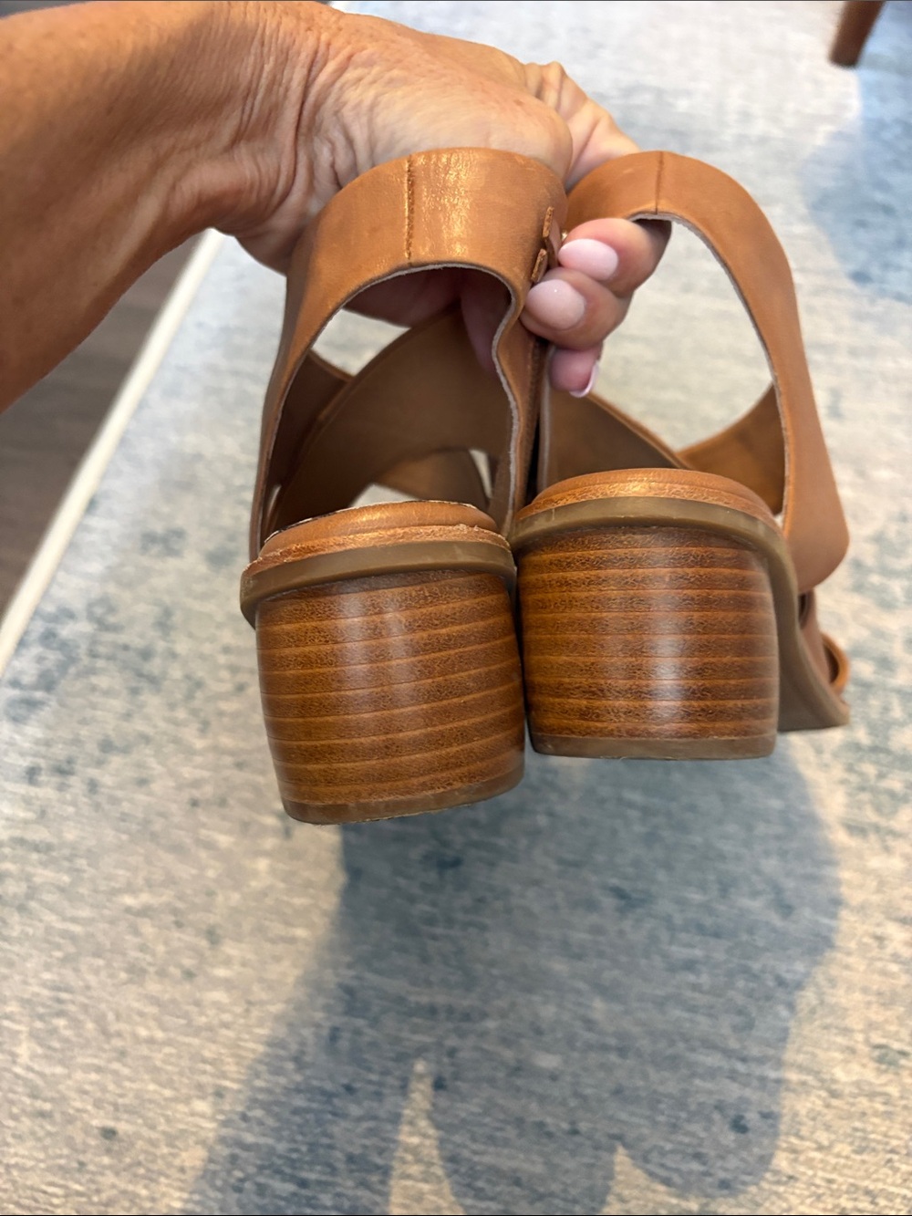 Söfft Brown Leather Crisscross Slingback Sandal - Picture 2 of 3